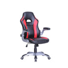 TygerClaw - Fauteuil de luxe à dossier élevé de style jeu, accoudoirs ajustables, noir/rouge (TYFC21029)-Soutien lombaire intégré