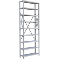 Metalware – Étagère enclenchable RK405, 9 tablettes, 36 x 24 x 100 (po), gris pâle-Système de tablettes ajustables offrant un espace de rangement solide, mais économique qui convient à vos besoins