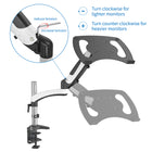 ShoppingAll - Support pour ordinateur portable entièrement réglable avec ressort à gaz - Blanc-La tête VESA peut pivoter sur 360°, s'incliner de -85° à 90° et pivoter sur 180°, ce qui vous permet de régler l'angle et la position de manière flexible.