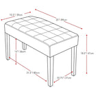 CorLiving – Banc California LMY-110-O à 24 panneaux, similicuir, blanc-Sert aussi de repose-pieds confortable