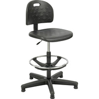 Safco® - Chaise Soft Tough pour établi, noir-Réglage pneumatique de la hauteur du siège  