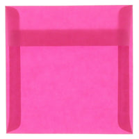 JAM Paper Enveloppes carrées translucides, 8,5 x 8,5 po, rose magenta, 250/paquet-Enveloppes en papier rose magenta translucide
