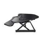 Rocelco - Élévateur de bureau d'angle réglable assis/debout de 46 po avec support pour double écran - Noir-CADR peut contenir 1 ou 2 moniteurs et/ou un ordinateur portable avec beaucoup d'espace pour travailler