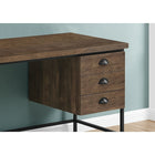Monarch Specialties - 7485 Bureau - 55 po L/Faux Bois Brun/Metal Noir-Fini en imitation de bois brun de tous les côtés