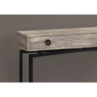 Monarch Specialties - 3455 Table D'Appoint - 42 po L/Faux Bois Taupe/Console Noir-Base robuste en métal noire