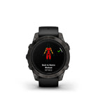 Garmin - Epix Pro Sapphire Edition - 47mm Titane DLC gris carbone avec bracelet noir-NOUVELLE intégration de la carte Up Ahead : obtenez en un coup d'œil une connaissance des points de contrôle POI sélectionnés à venir, désormais superposés sur la carte, tels que les postes de ravitaillement pendant une course