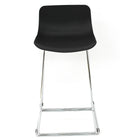 Cathay Importers – Tabouret de comptoir noir, dossier bas et pieds traîneau chromés, paq./2-Métal/polypropylène