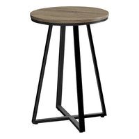 Monarch Specialties - 2177 Table D'Appoint - 22 po H/Taupe Fonce/Metal Noir-Apportez une touche moderne a votre salon, bureau, salle familiale ou taniere avec cette elegante table de bout ronde en metal taupe fonce / noir
