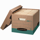 Fellowes - Bankers Box R-Kive - Boîte de rangement recyclée - Format lettre et légal - Kraft/vert-Parois à double épaisseur sur la longueur, à triple épaisseur sur la largeur et avec un double fond pour résister aux manipulations fréquentes