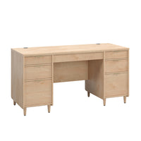 Sauder 60"W La Collection Clifford Place Bureau Ministre - Finition Natural Maple-Grand tiroir/tablette avec coulisseaux en metal et butees de securite a un panneau rabattable pour clavier/souris.