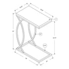 Monarch Specialties - 3184 Table D'Appoint - Blanc Lustre Et Metal Chrome-La base glisse facilement sous un canapé ou un fauteuil (0,75 cm de haut)