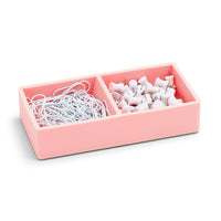 Poppin – Plateau This + That, rosé-Comprend deux compartiments pour garder vos accessoires de bureau bien rangés