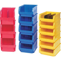 Quantum Storage Systems - Contenants Géants Empilables, 18,375po La X 19,75po P X 11,875po H, Jaune, paquet de 2-Capacité 150 lb