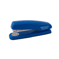 Westcott - Agrafeuse pleine cartouche de 20 feuilles avec protection antimicrobienne, bleu-L'agrafeuse bleue en plastique et en métal est idéale pour les utilisations de bureau ou de pointage