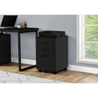 Monarch Specialties - 7781 Classeur 3 Tiroirs - Noir-Finition en stratifié noir combinée avec des poignées de couleur noire pour un style minimaliste
