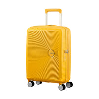 American Tourister - Curio Valise De Cabine Spinner-Jaune Doré-Fabriqué à 100 % en polypropylène, offrant une durabilité extrême avec une texture qui réduit la visibilité des égratignures