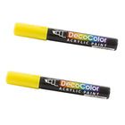 JAM Paper Marqueurs de Peinture Acrylique à Pointe Biseautée, Jaune, 2 / paquet (526315YEa)-Couleur :  Jaune