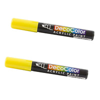 JAM Paper Marqueurs de Peinture Acrylique à Pointe Biseautée, Jaune, 2 / paquet (526315YEa)-Couleur :  Jaune