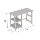Safdie & Co. 44L Bureau - Blanc 2 Étagères Ouvertes-Blanc