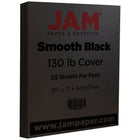 JAM Paper Papier cartonné mat, 8,5 x 11 po, 130 lb, noir lisse, 25/paquet (296731638)-Papier cartonné noir, couverture