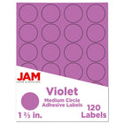 JAM Paper - Joints d'autocollants pour étiquettes circulaires - 1 2/3 po de diamètre - Violet - Paquet de 120-Emballage anglais seulement
