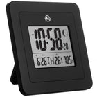Marathon - Horloge numérique Cl030049bk, avec jour, date, numéro de semaine, température, alarme, phase lunaire, 8 x 8 x 1, noir-Plastique noir