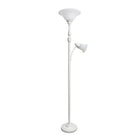 Lampadaire mère-fille aux Conceptions Elégantes 2 Lumière avec verre de marbre blanc, blanc-Lampe de sol mère-fille aux motifs 2 Light avec verre