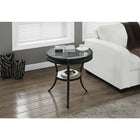 Monarch Specialties - 2140 Table D'Appoint - 22 po Dia/Metal Noir/Verre Trempe-Convient parfaitement aux petits espaces
