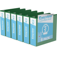 Davis Group Super offre Easyview, Reliure View à anneaux ronds 3 po, personnalisable, paquet de 6 - Vert-3 Reliure À Anneaux