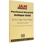 JAM Paper Papier parchemin de format légal, 8,5 x 14 po, 24 lb, doré antique, 100/pqt (17132140)-Papier de format légal de 8,5 x 14 po