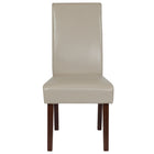 Flash Furniture - Chaise Parsons en cuir LeatherSoft beige de la série Greenwich-Ensemble de 2 styles du milieu du siècle