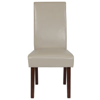 Flash Furniture - Chaise Parsons en cuir LeatherSoft beige de la série Greenwich-Ensemble de 2 styles du milieu du siècle
