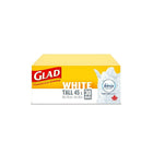 Glad à nœud facile - Sacs longs Kitchen Catchers blancs avex Febreze - 45L - Paquet de 30-SACS À ORDURES BLANCS: Boîte de 30 sacs à ordures longs de Glad d’une capacité de 45 L.