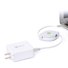 ReTrak - Chargeur de Notebook Rétractable de 87W Type-C avec Cable de Charge/Synchronization-Câbles rétractables sans enchevêtrement pour un stockage soigné