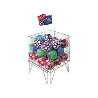 Azar Displays – Panier large et carré en treillis métallique, chrome, 33 po (300704)-Porte-affiche inclus