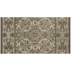 Avocado Decor - Valentine Flower tapis intérieur, 2,3pi x 7,2pi, Brun/Ochre-Fait à la machine au Belgique