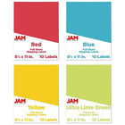 JAM Paper Étiquettes pleine page, papier autocollant, 8,5 x 11 po, couleurs variées, 40/paquet (337628assrt)-Étiquettes pleine page