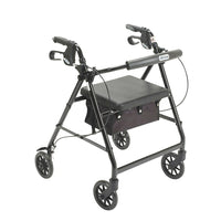 Drive Medical - Rollator avec dossier et siège rembourré, noir-Noir, aluminium