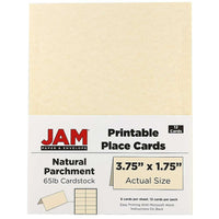 JAM Paper - Marque-places imprimables, 1,75 x 3,75 po, marque-places parchemin naturel, 2 paquets de 12 (225928563G)-Marque-places imprimables parchemin naturel