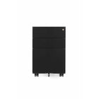 Meuble De Rangement Trois Tiroirs Gry Mattr - Noir-Meuble de rangement vertical mobile avec deux tiroirs et un tiroir pour dossiers de format lettre ou légal (dossiers non inclus)