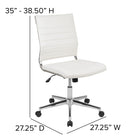 Flash Furniture Chaise De Bureau Pivotante Exécutive Sans Bras Leathersoft-Blanc (BT20595MNAWH)-10