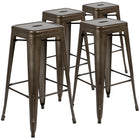 Flash Furniture Tabouret De Bar 30" - Empilable-Gun Metal Gris - Paquet de 4 (4ET3132030GNR)-Prêt à l'emploi - Aucun assemblage requis