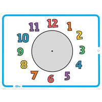 Hilroy - Tableau effaçable à sec d'apprentissage de l'heure, 9 po x 12 po-Tableau d'apprentissage effaçable à sec en mélamine, parfait pour une utilisation en classe ou à la maison