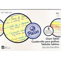 Pacon - Bloc de papier coloré ligné 1 po, 24 po x 16 po, 75/paquet (PAC74732)-Groupe d’âge et niveau : De la maternelle à la 5e secondaire