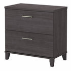 Bush Furniture - Classeur latéral à 2 tiroirs Somerset - Gris orage-Les tiroirs du classeur latéral 30" L x 17" P x 29" H logent des documents de format légal, lettre, et A4