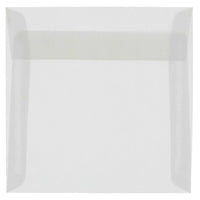JAM Paper Enveloppes carrées translucides, 9,5 x 9,5 po, transparent, 250/paquet-Enveloppes en papier translucide clair
