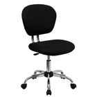 Flash Furniture - Fauteuil fonctionnel H-2376-F-BK-GG en mailles, sans accoudoirs, dossier mi-dos, noir-Rembourrage en maille noire