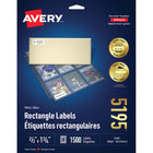 Avery - Étiquettes d'adresses de retour Easy Peel laser/jet d'encre blanches, 1 3/4 po x 2/3 po, paquet de 1500 (5195)-Étiquette permanente