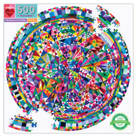 eeBoo - Pièce et Love Puzzle Rond de Modèle de Triangle - 500 Pièces-Puzzle de 500 pièces, inclut l’insertion de couleur