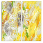 Designart – Impression sur toile, fleur jaune et vert, 40 larg. x 40 haut. (po), 2 panneaux (PT3418-40-40)-Impression